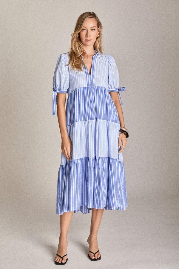 English Factory The Ava Stripe Dress BLUE MULTI