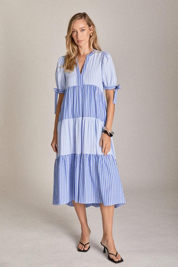 English Factory The Ava Stripe Dress BLUE MULTI