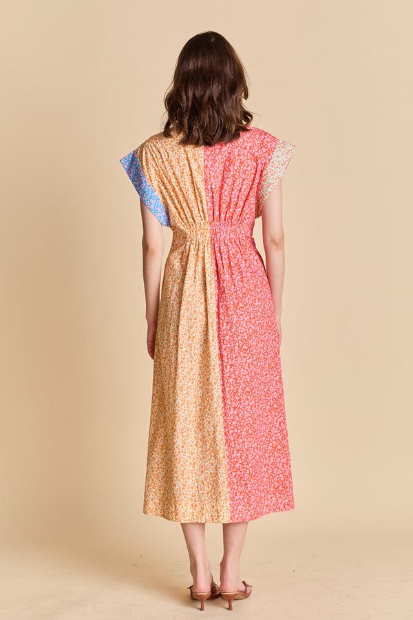English Factory The Bloom Block Midi Dress MULTI