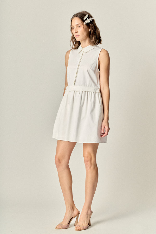 English Factory The Buttoned-Up Mini Dress WHITE