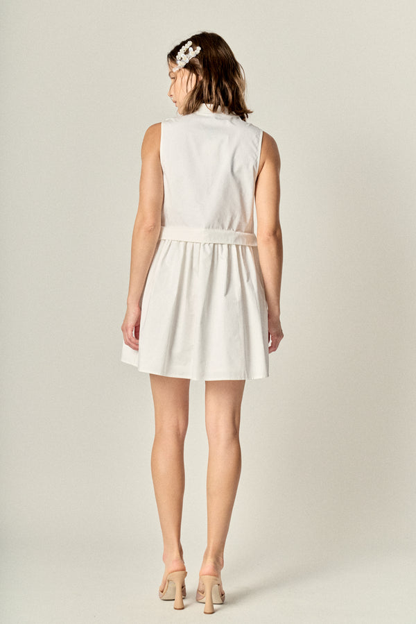English Factory The Buttoned-Up Mini Dress WHITE