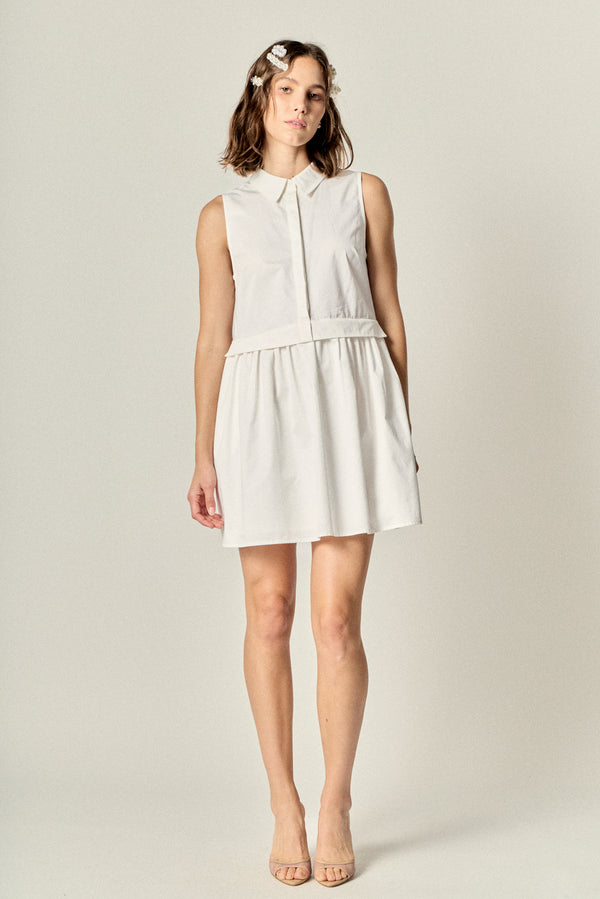english factory The Buttoned-Up Mini Dress WHITE