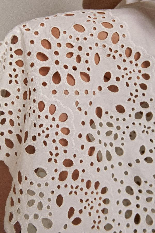 English Factory The Celine Eyelet Midi Dress WHITE