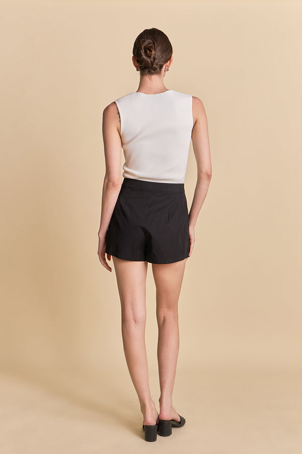 English Factory The Celine Pintuck Shorts BLACK