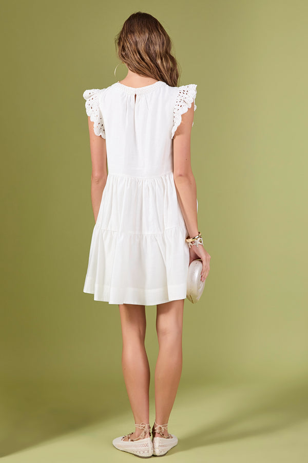 English Factory The Clara Crochet Dress OFF WHITE