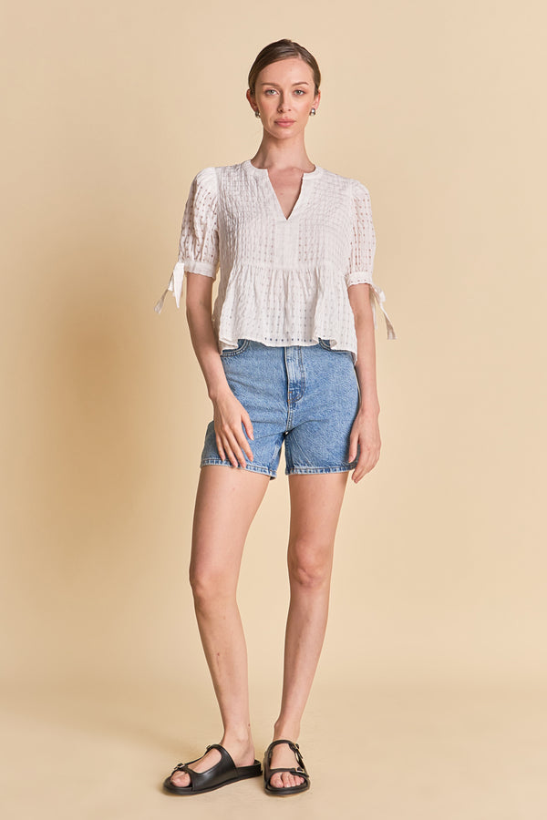 english factory The Clara Peplum Top WHITE