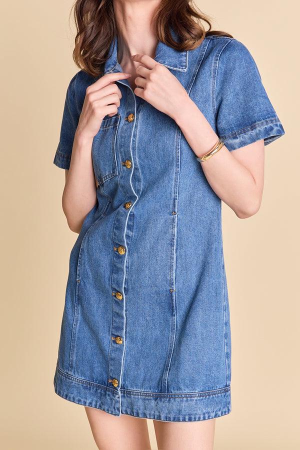English Factory The Classic Denim Mini Dress BLUE