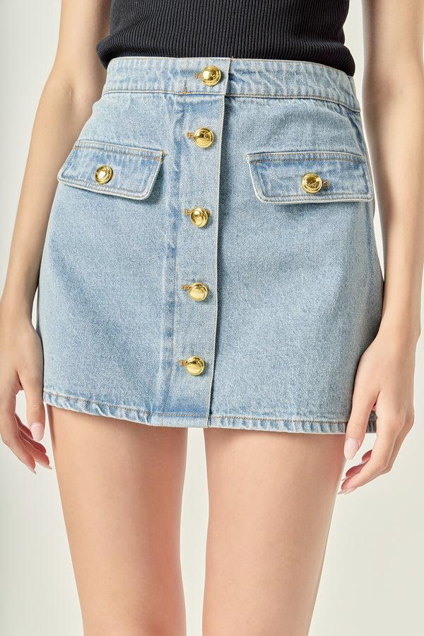 English Factory The Delilah Denim Mini Skirt DENIM