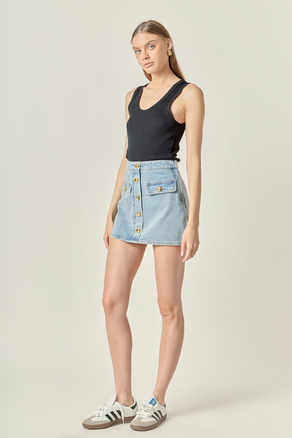 English Factory The Delilah Denim Mini Skirt DENIM