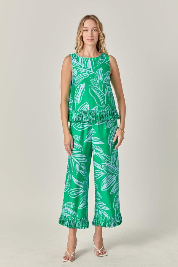 english factory The Elodie Fringe Top GREEN