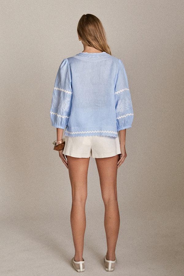 English Factory The Juliette Linen Shorts WHITE