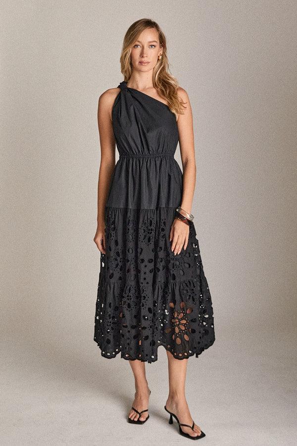 English Factory The Lila Laser Cut Dress BLACK