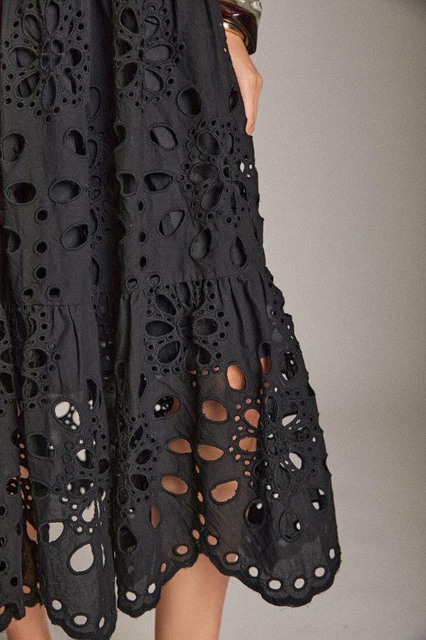 English Factory The Lila Laser Cut Dress BLACK