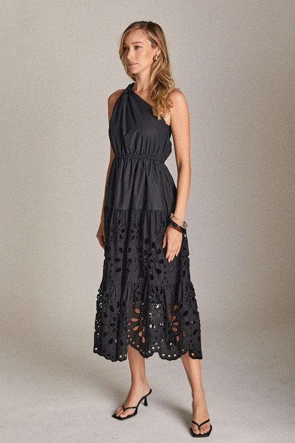 English Factory The Lila Laser Cut Dress BLACK