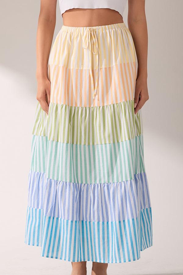 English Factory The Pastel Tier Skirt MULTI