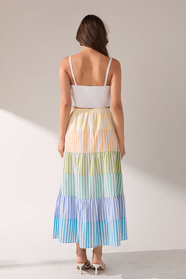 English Factory The Pastel Tier Skirt MULTI