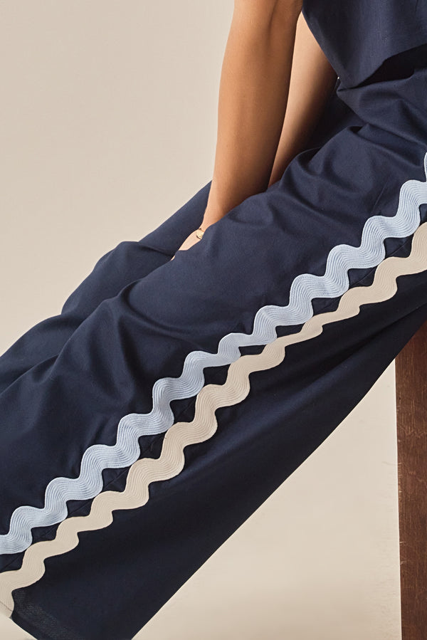 English Factory The Ric Rac Trim Pant NAVY