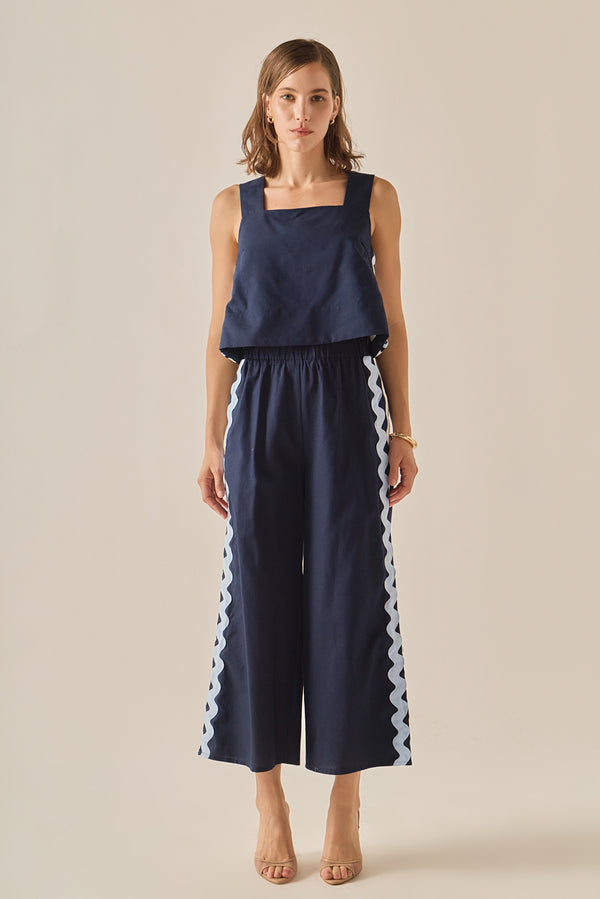 English Factory The Ric Rac Trim Pant NAVY