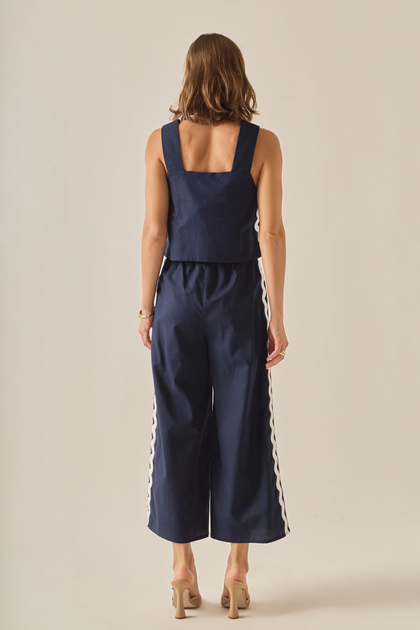 English Factory The Ric Rac Trim Pant NAVY