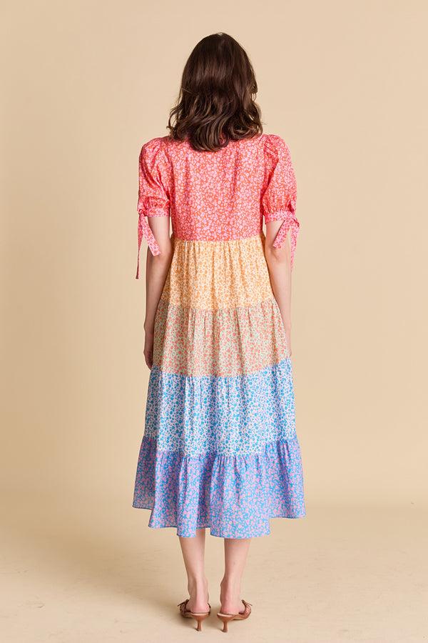 English Factory The Tiered Bloom Midi Dress MULTI
