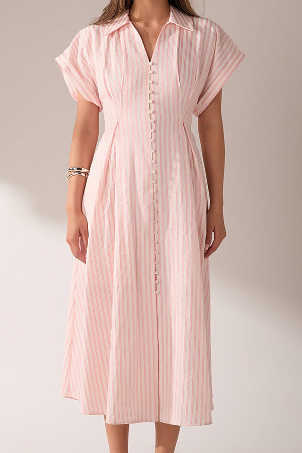 English Factory The Vivienne Stripe Dress PINK