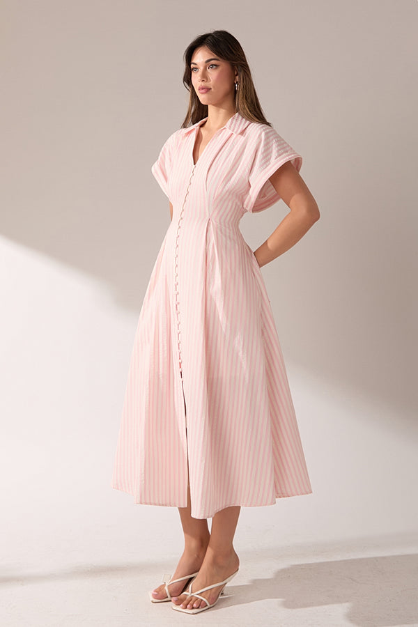 English Factory The Vivienne Stripe Dress PINK