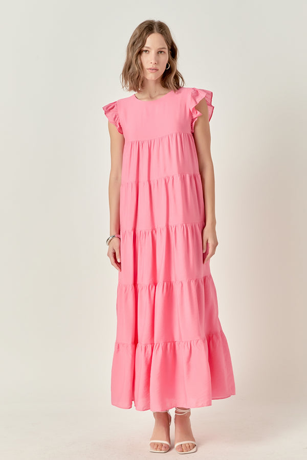 english factory Tiered Maxi Dress ROSE