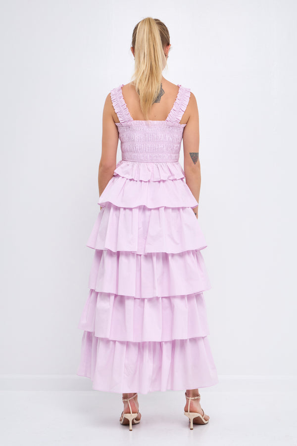 English Factory Tiered Maxi Skirt LILAC