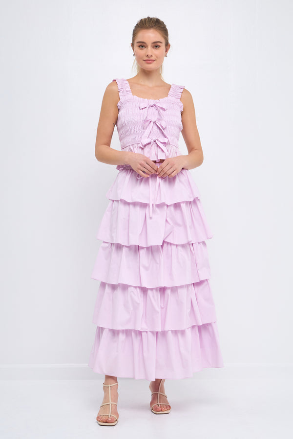 english factory Tiered Maxi Skirt LILAC
