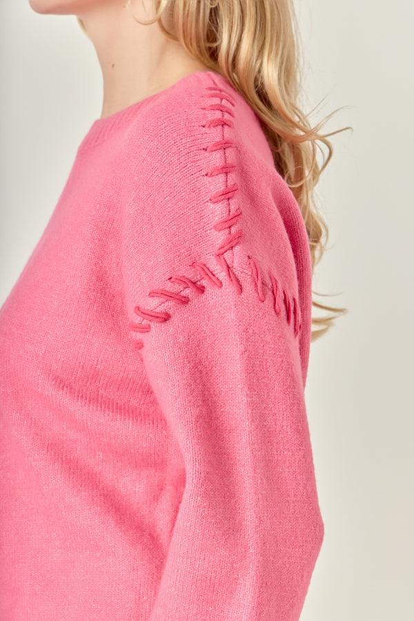 English Factory Top Stitch Knit PINK/FUCHSIA