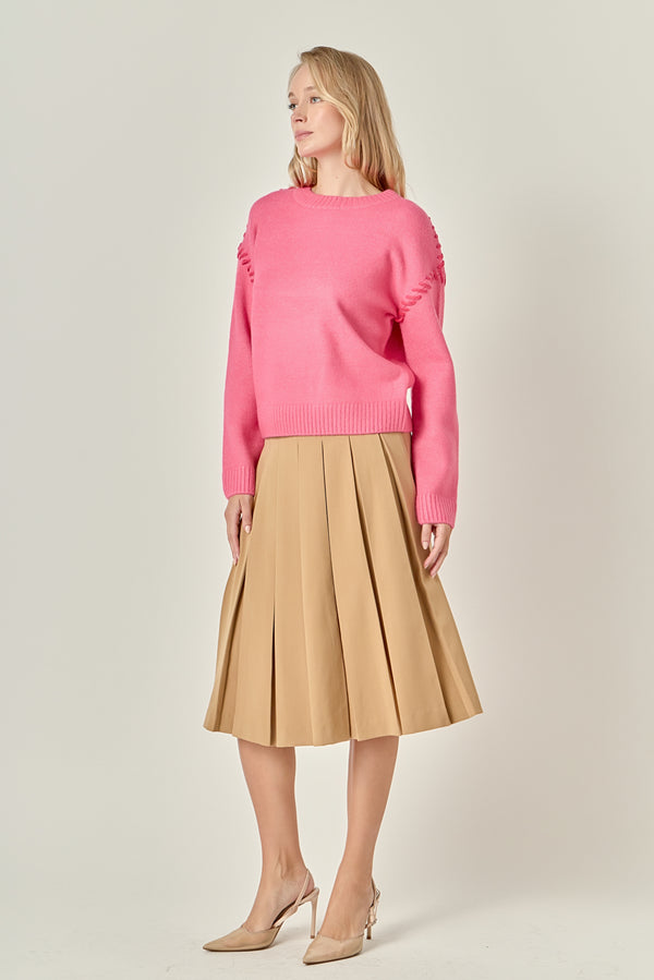 English Factory Top Stitch Knit PINK/FUCHSIA