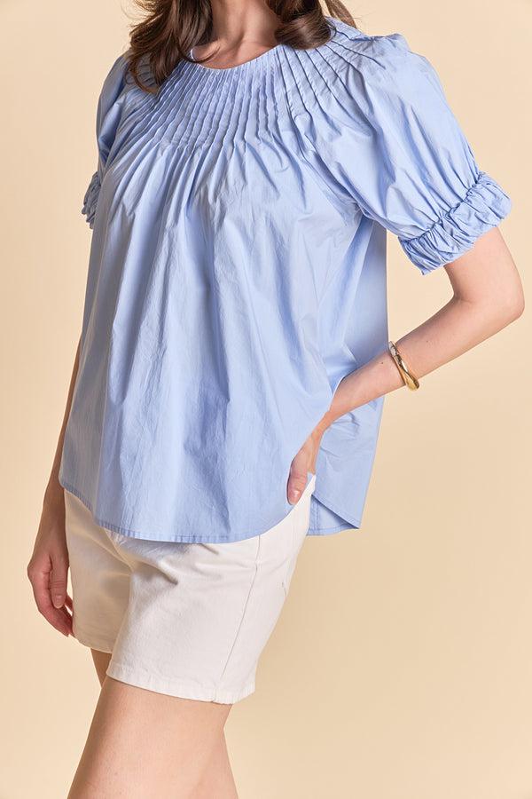 English Factory Tuck Detail Blouse BLUE