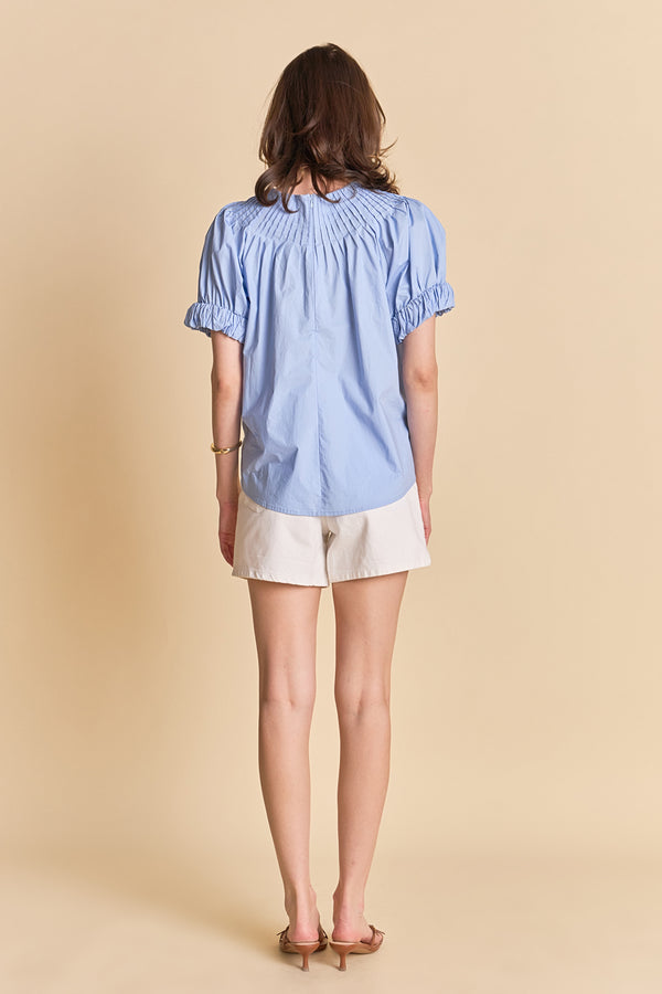 English Factory Tuck Detail Blouse BLUE