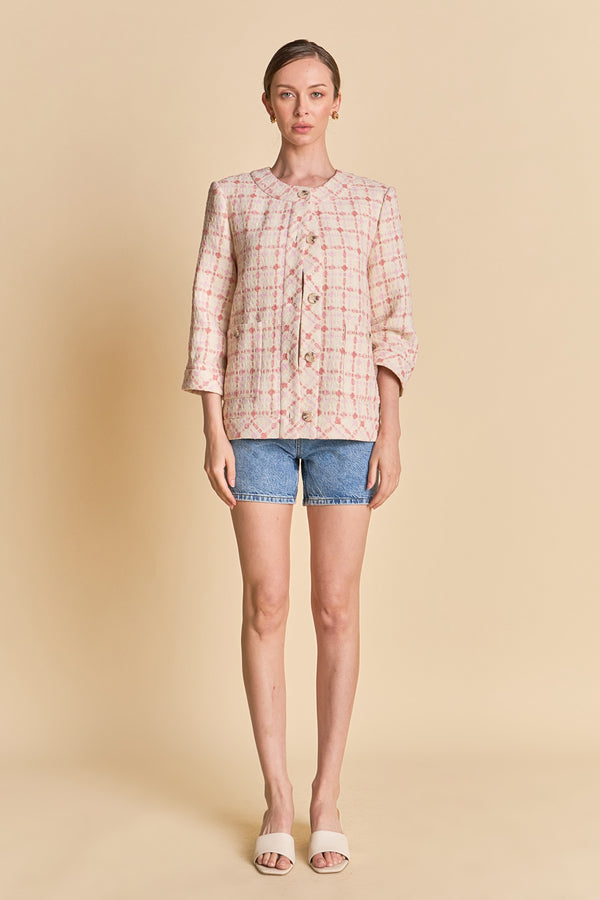 english factory Tweed Boxy Jacket MULTI