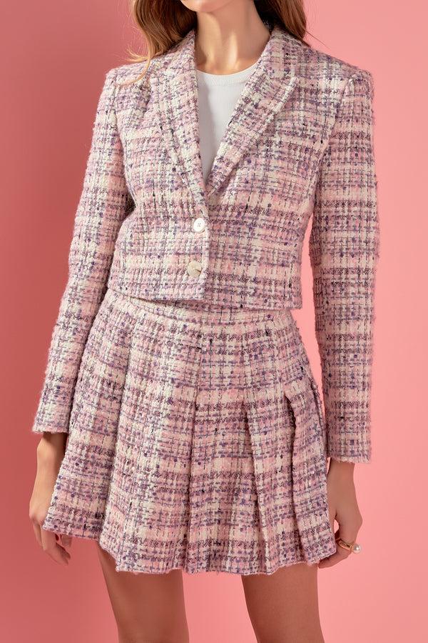 English Factory Tweed Cropped Blazer MULTI