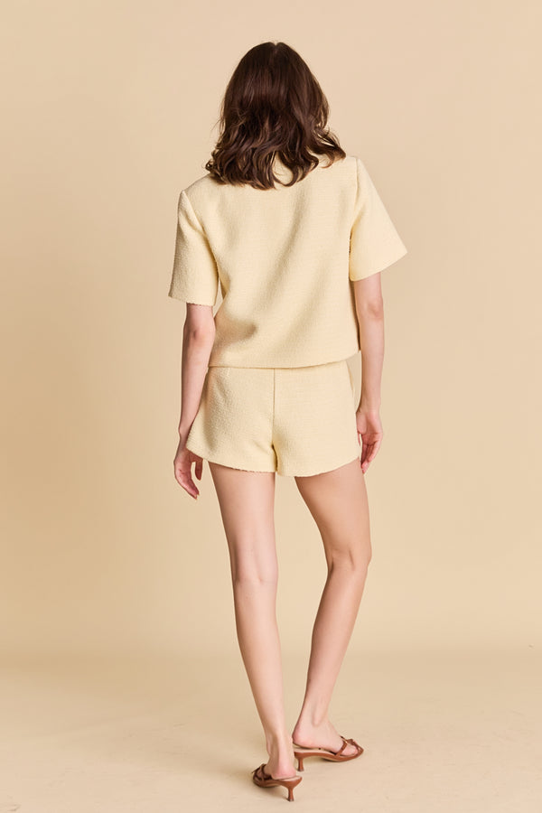 English Factory Tweed Shorts BUTTER YELLOW