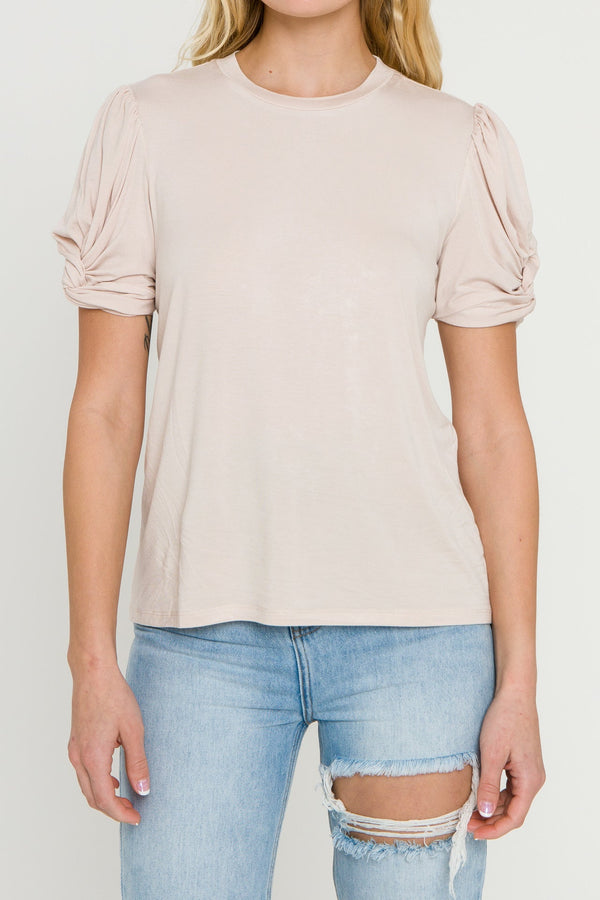 English Factory Twisted Sleeve T-shirt POWDER BLUE