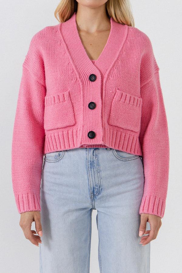 English Factory V-neck Knit Cardigan PINK