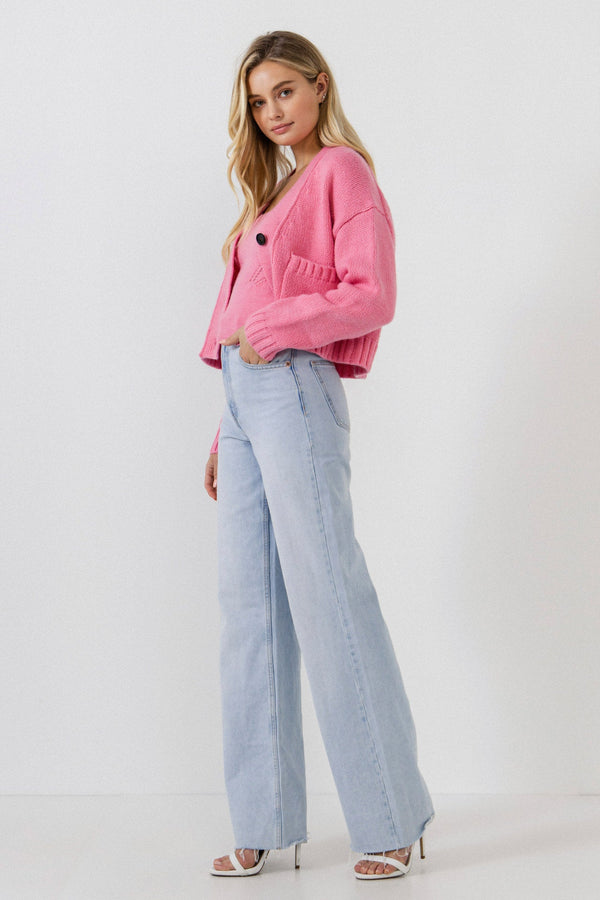 English Factory V-neck Knit Cardigan PINK