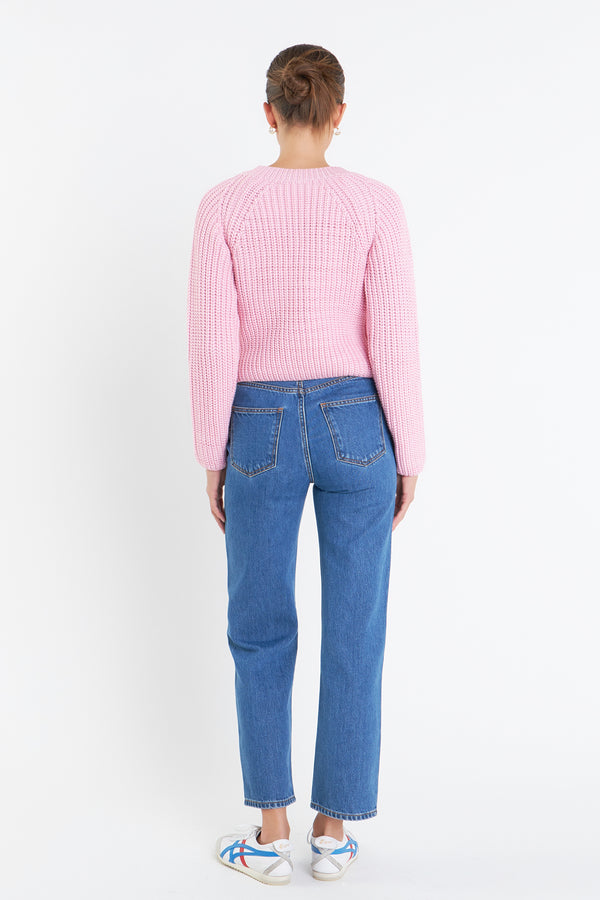 English Factory V-neck Knit Sweater PINK