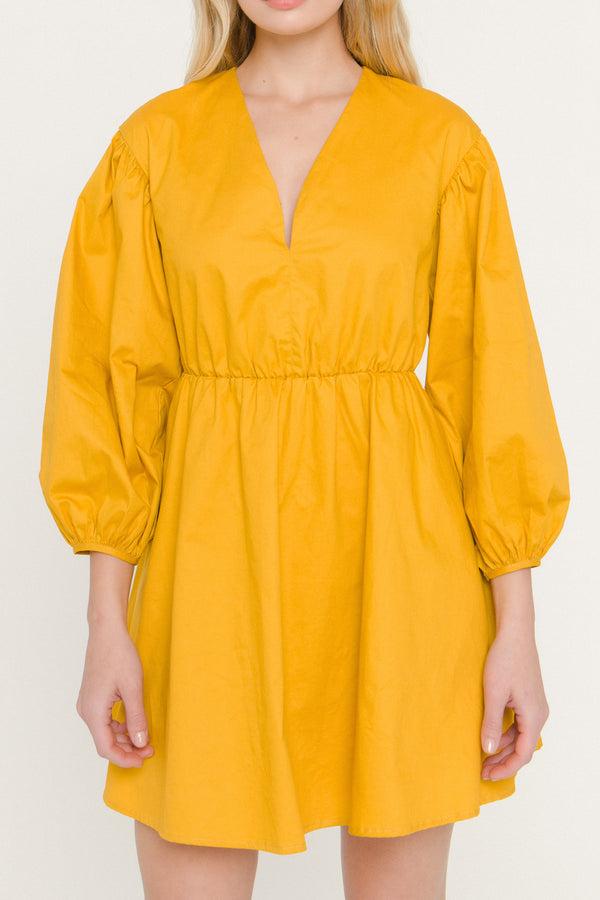 English Factory V-Neck Mini Dress YELLOW