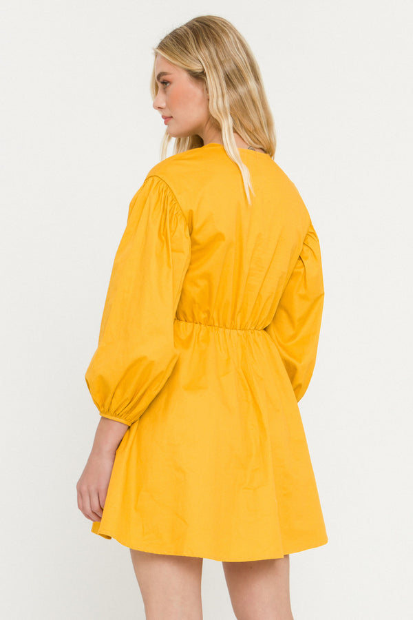 English Factory V-Neck Mini Dress YELLOW