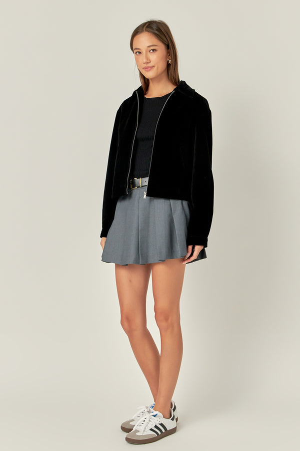 English Factory Velvet Bomber Jacket BLACK