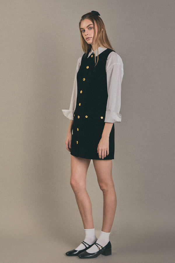 English Factory Velvet Mini Dress BLACK