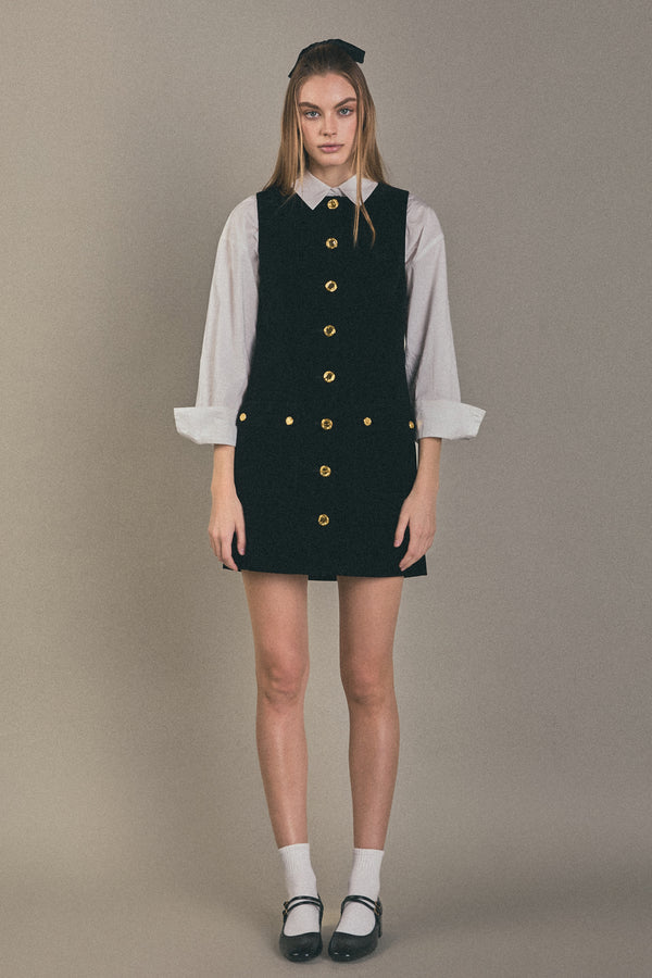 english factory Velvet Mini Dress BLACK