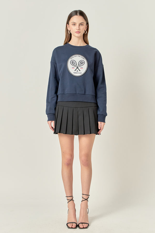 English Factory Velvet Patch Sweatshirt NAVY