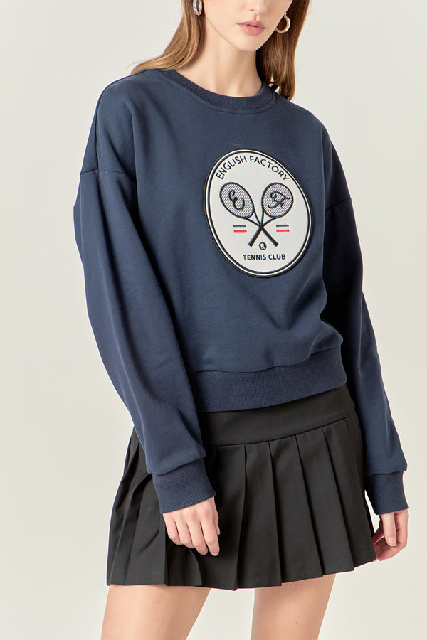 English Factory Velvet Patch Sweatshirt NAVY
