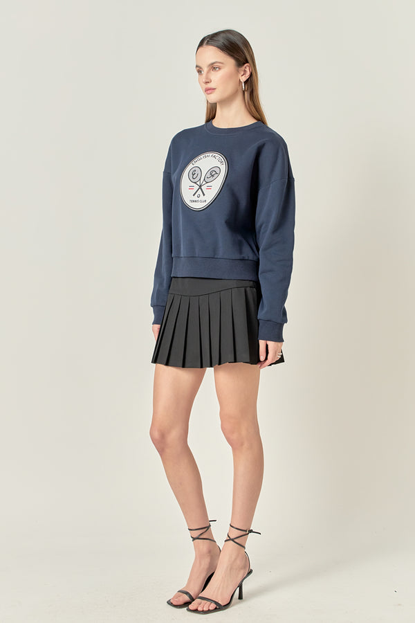 English Factory Velvet Patch Sweatshirt NAVY