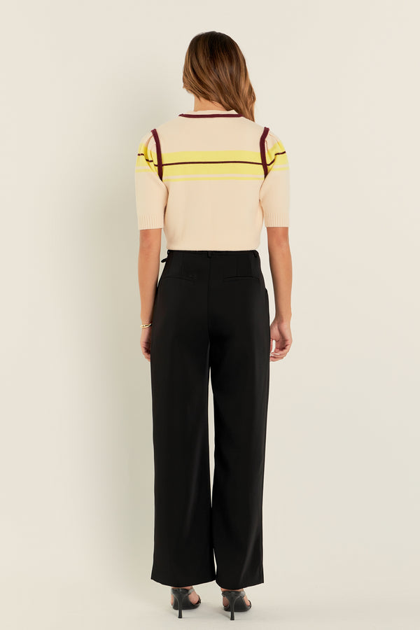 English Factory Women Knit Contrast Shirt BEIGE