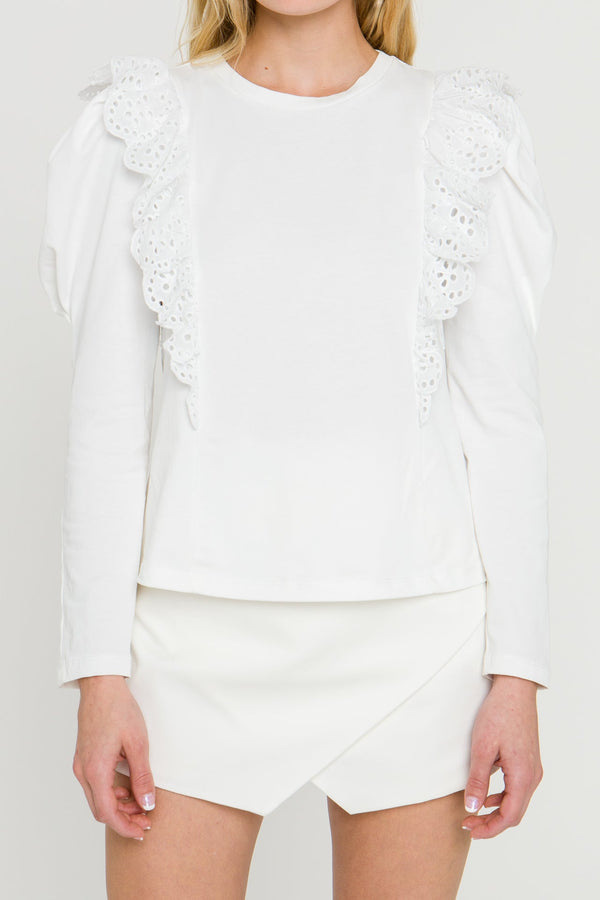 English Factory Women Knit Shirt WHITE